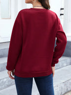 Letter Graphic Drop Shoulder Sweatshirt, Long Sleeve Tops Graduation