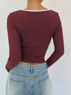 Ballet Style Bow Slim Fit Ladies T-Shirt