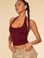 Halter Tank Top & Beach Cover-Up, Adorable Crop Top