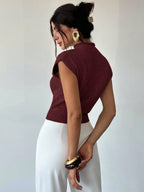 High Neck Loose Casual Versatile Sleeveless Knit Sweater