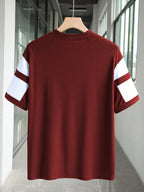 Number Print Patchwork Short Sleeve T-Shirt Graphic Tees Women Tops