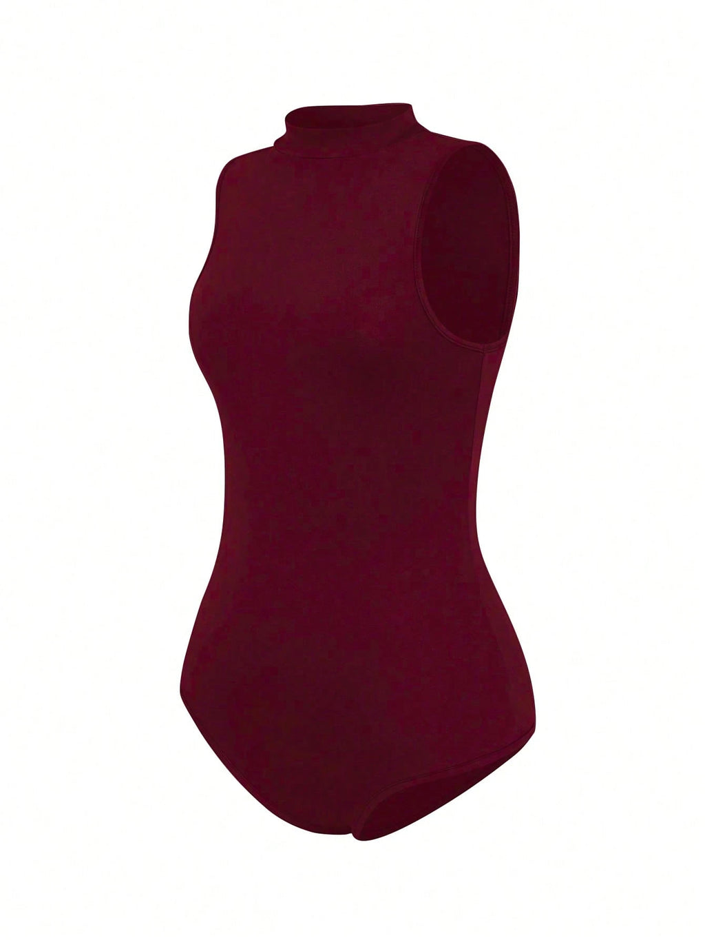 Casual Solid Color Stand Collar Bodysuit