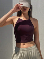 Solid Color Halter Top Going Out Tops Tank Tops
