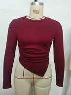 Solid Asymmetrical Hem Tee