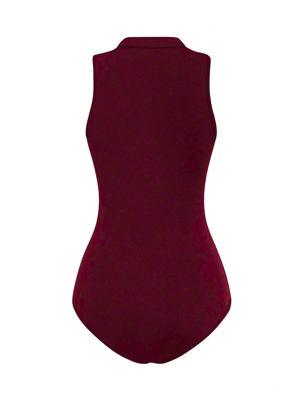 Casual Solid Color Stand Collar Bodysuit