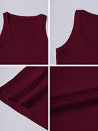 Casual Versatile Solid Color Knit Sports Tank Top