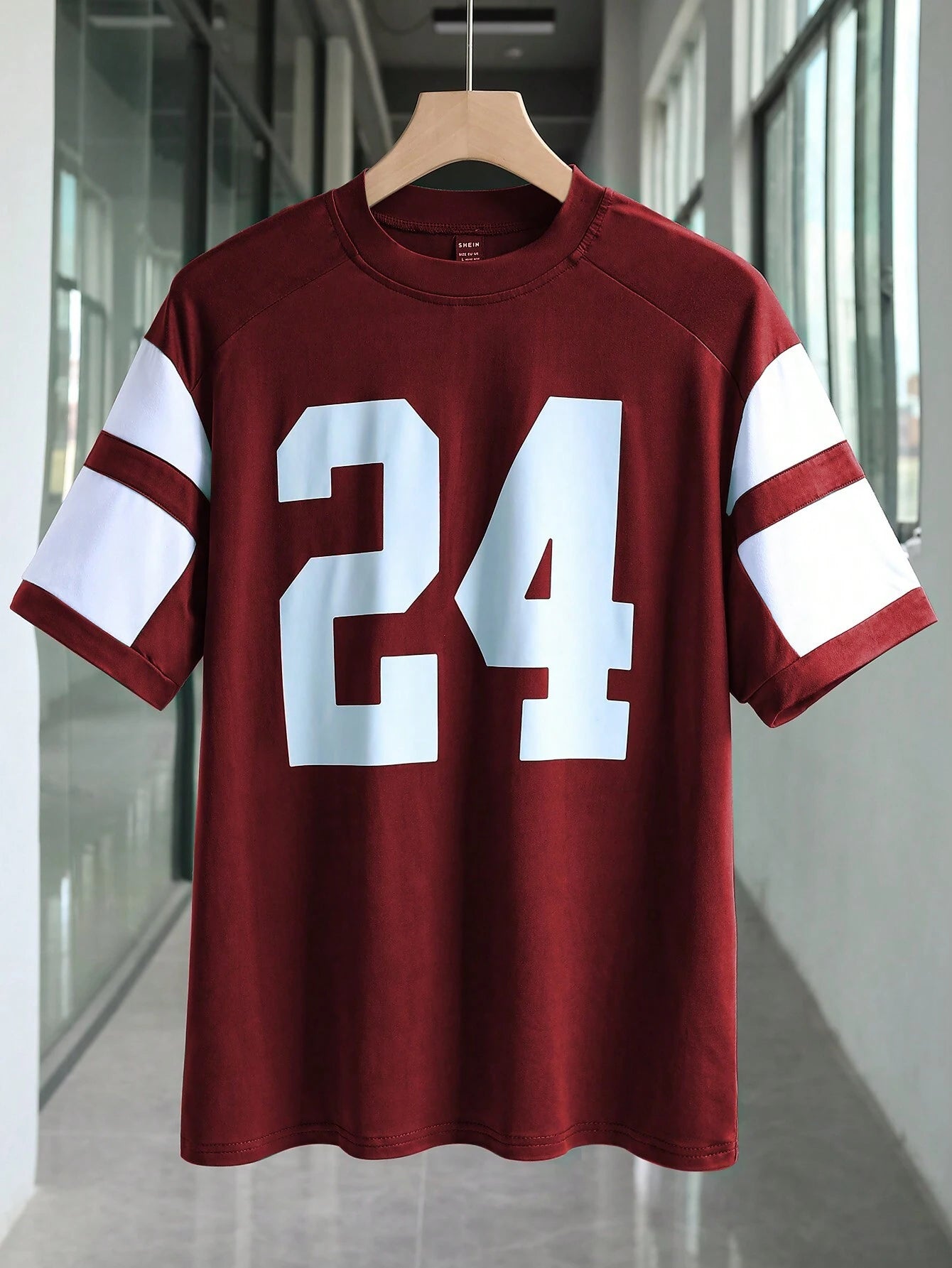 Number Print Patchwork Short Sleeve T-Shirt Graphic Tees Women Tops