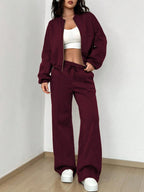 Casual Long Sleeve Top And Pants Two Pieces Outfit