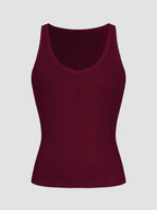 Casual Versatile Solid Color Knit Sports Tank Top