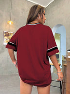 Loose-Fit V-Neck Drop-Shoulder T-Shirt