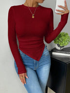 Solid Asymmetrical Hem Tee