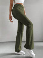 Solid Color High Waisted Pants