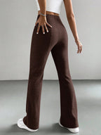 Solid Color High Waisted Pants