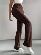 Solid Color High Waisted Pants