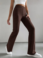 Solid Color High Waisted Pants