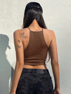 Solid Color Halter Top Going Out Tops Tank Tops