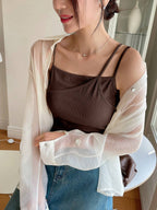 Plain Color Casual Versatile Asymmetrical Camisole