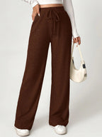 Solid Drawstring Slant Pocket Sweatpants