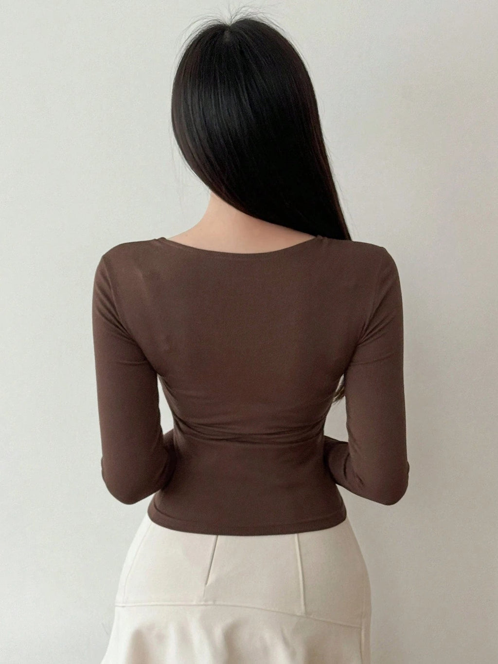 Hollow Out Design Ribbed T-Shirt