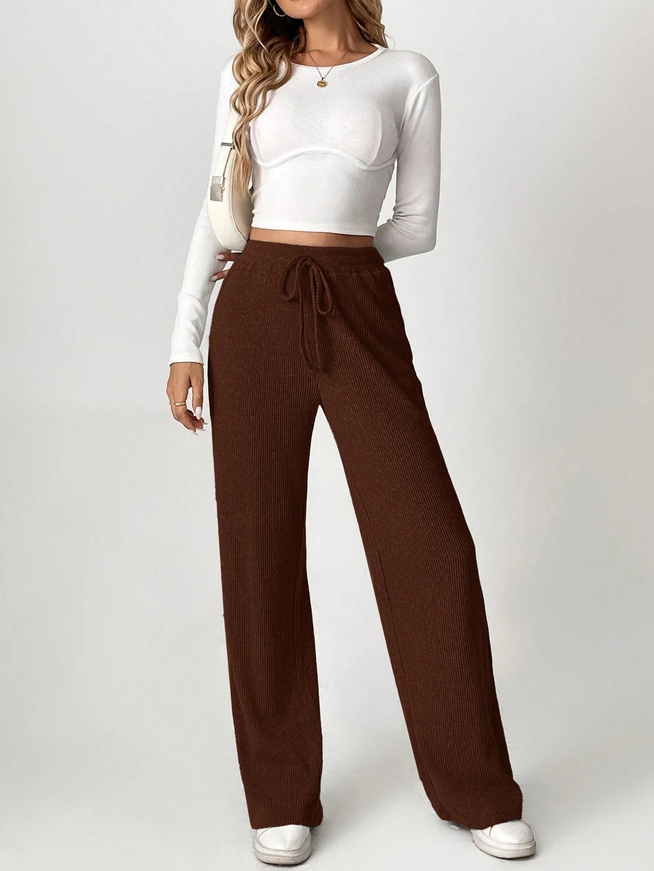 Solid Drawstring Slant Pocket Sweatpants