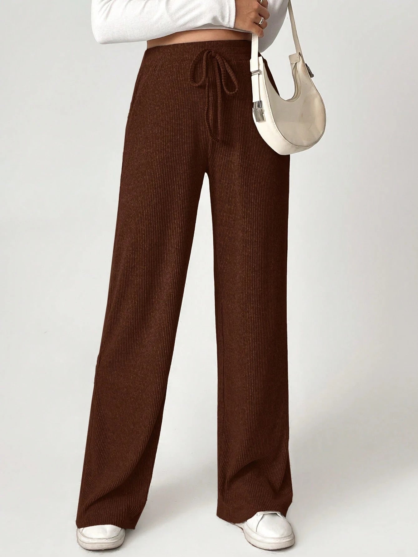 Solid Drawstring Slant Pocket Sweatpants