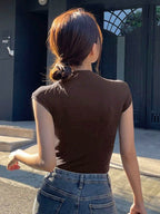 Solid Color Bat Sleeve T-Shirt