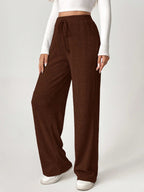 Solid Drawstring Slant Pocket Sweatpants