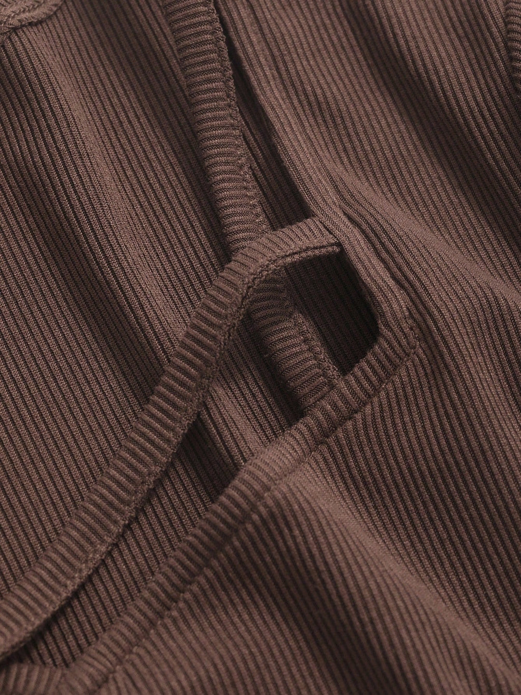 Hollow Out Design Ribbed T-Shirt