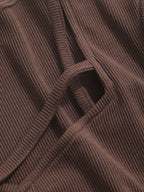 Hollow Out Design Ribbed T-Shirt