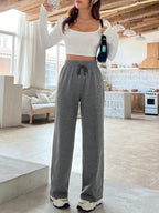 Solid Color Drawstring Waist Sweatpants Graduation, Back To School Outfits