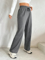 Solid Color Drawstring Waist Sweatpants Graduation, Back To School Outfits