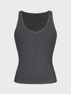Casual Versatile Solid Color Knit Sports Tank Top