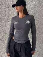 Campus Back To School Sports Jersey Short Sleeve Graphic Curved Hem T-Shirt Jersey