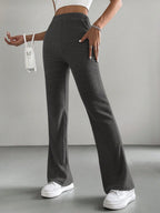 Solid Color High Waisted Pants