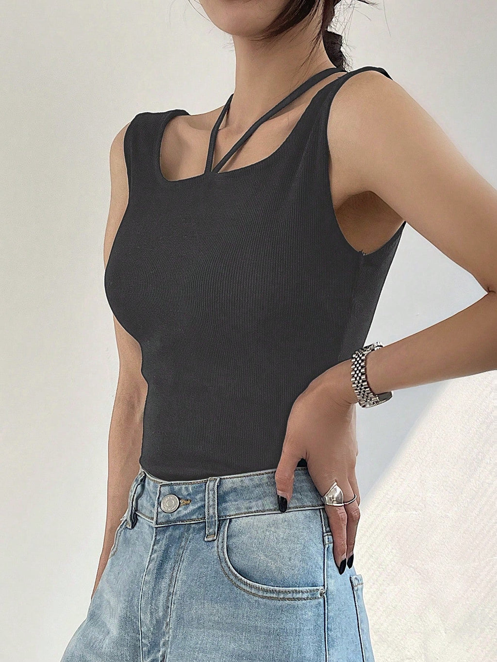 Slim Fit Halter Neck Camisole Top