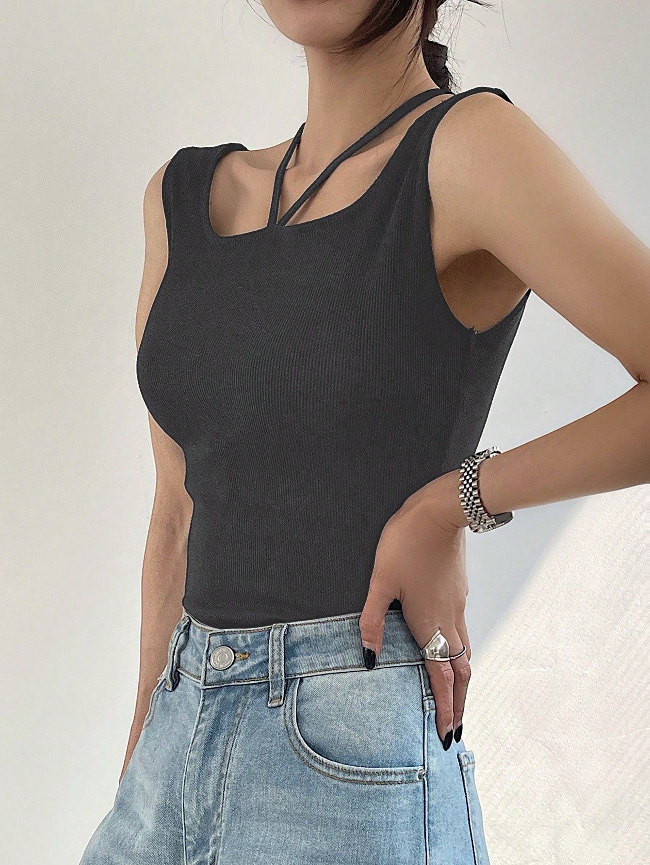 Slim Fit Halter Neck Camisole Top