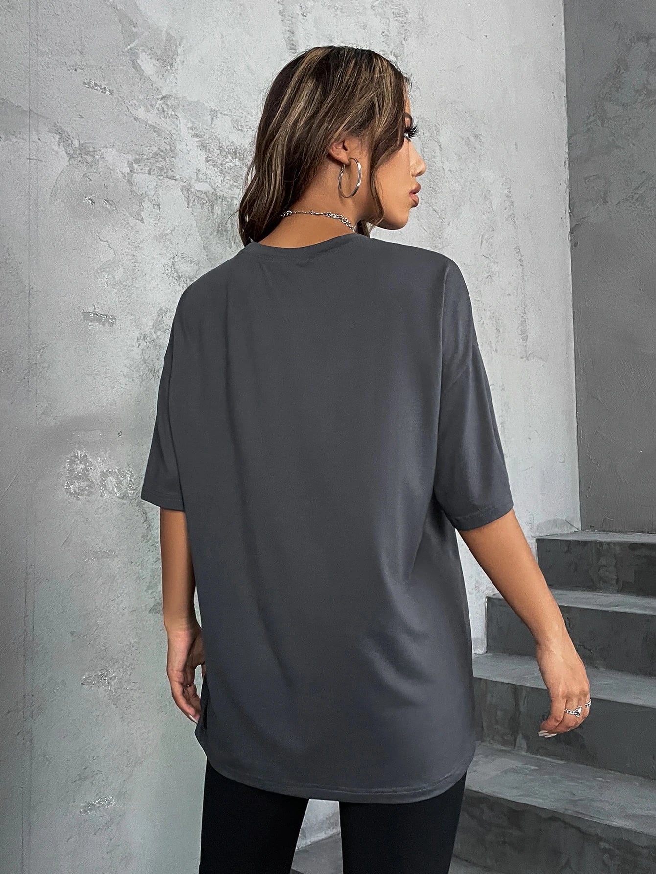 Minimalist English Printed Casual Street Style T-Shirt Graphic Tees Women Tops