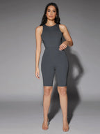 Solid Slim Fit Round Neck Tank Bodysuit