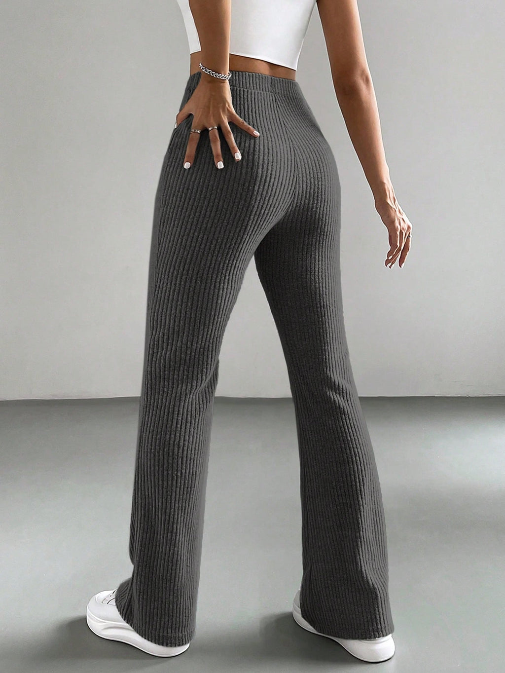 Solid Color High Waisted Pants