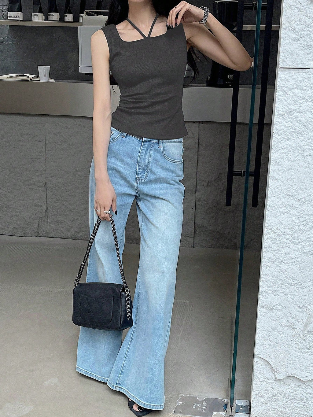 Slim Fit Halter Neck Camisole Top