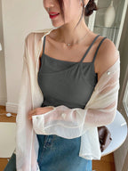 Plain Color Casual Versatile Asymmetrical Camisole