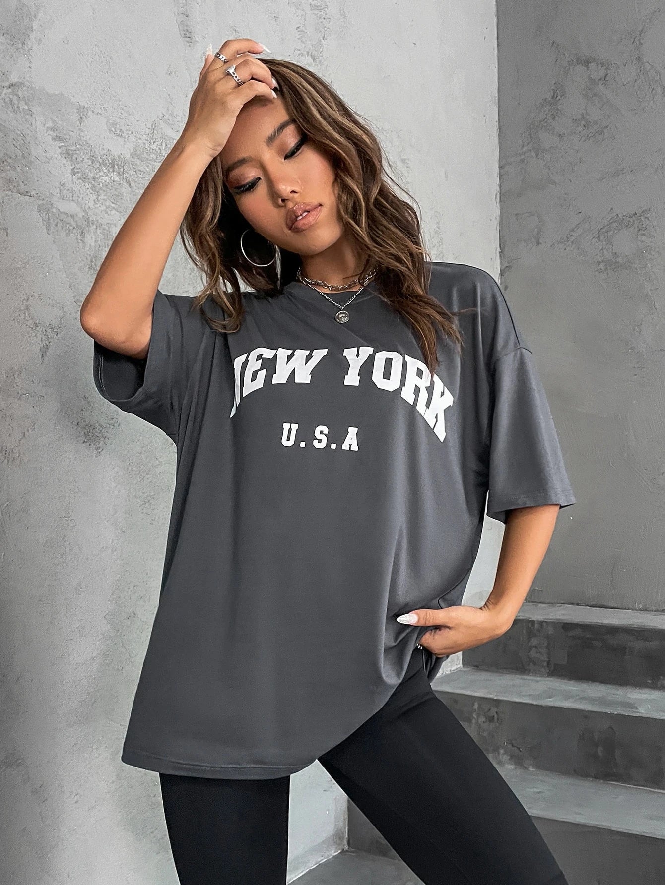 Minimalist English Printed Casual Street Style T-Shirt Graphic Tees Women Tops