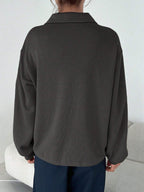 Half-Zipper Casual & Versatile Long Sleeve Sweatshirt, Long Sleeve Tops