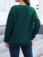 Letter Graphic Drop Shoulder Sweatshirt, Long Sleeve Tops Graduation