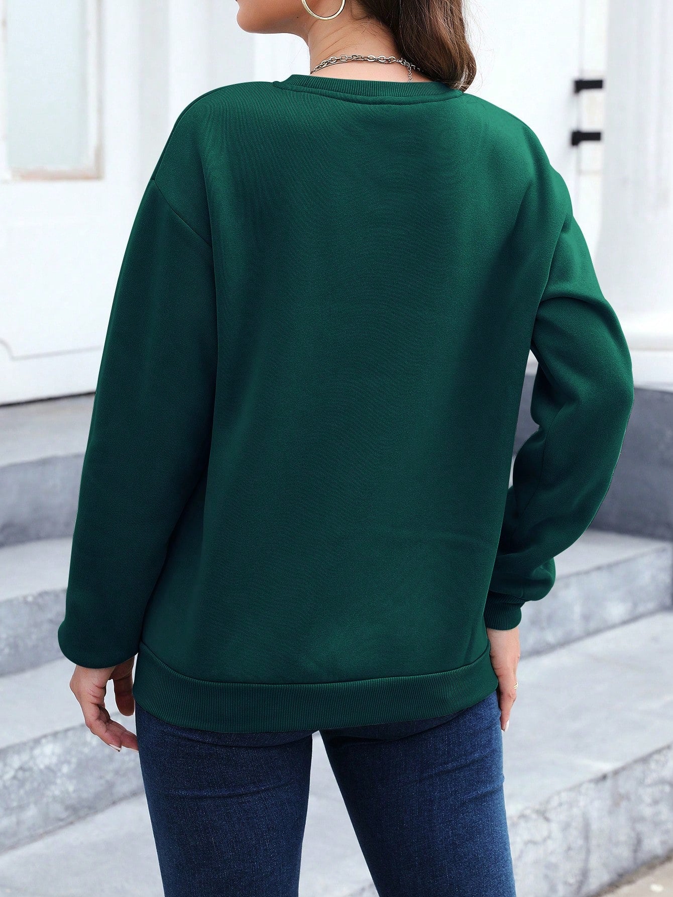Letter Graphic Drop Shoulder Sweatshirt, Long Sleeve Tops Graduation