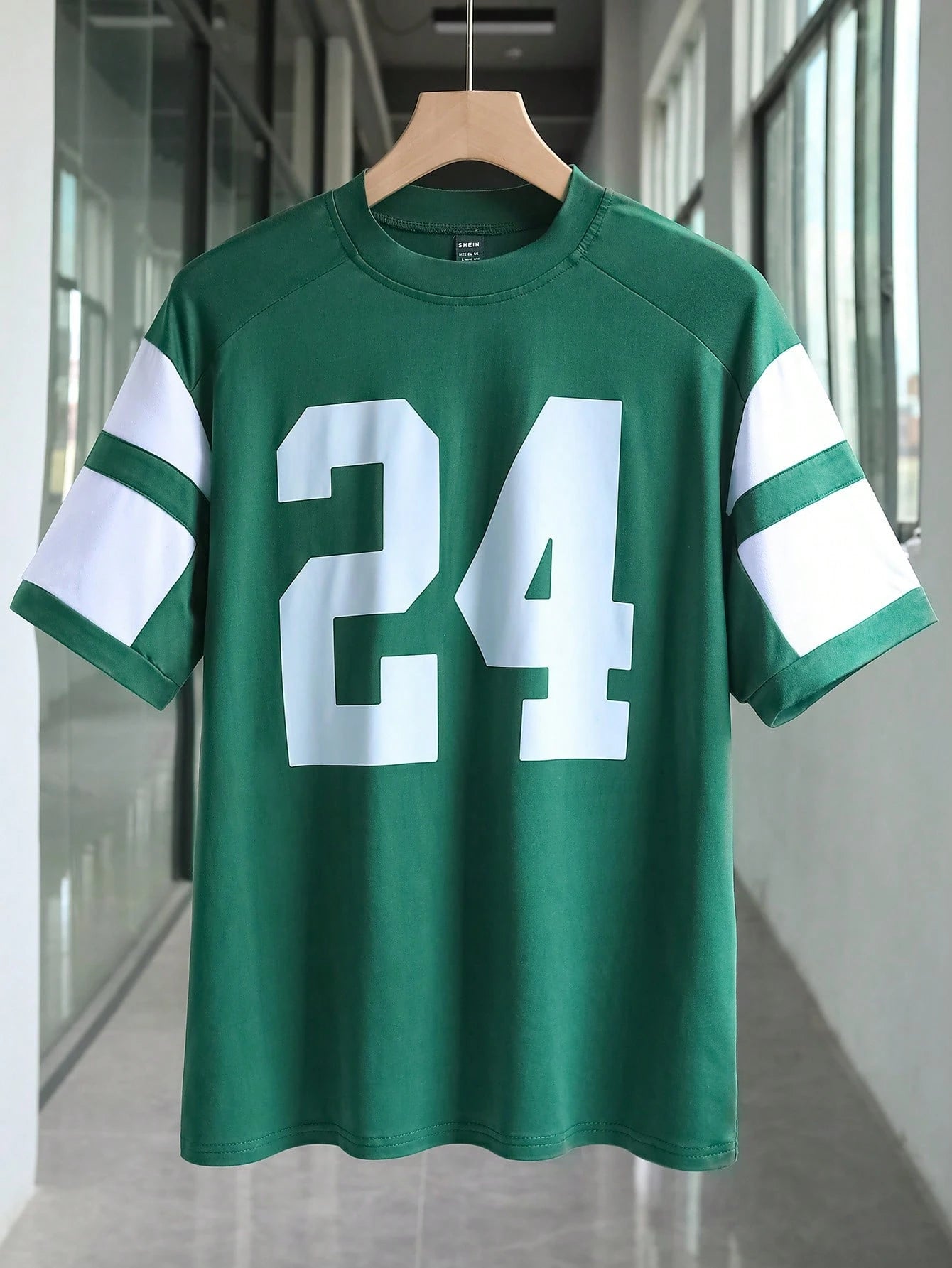 Number Print Patchwork Short Sleeve T-Shirt Graphic Tees Women Tops