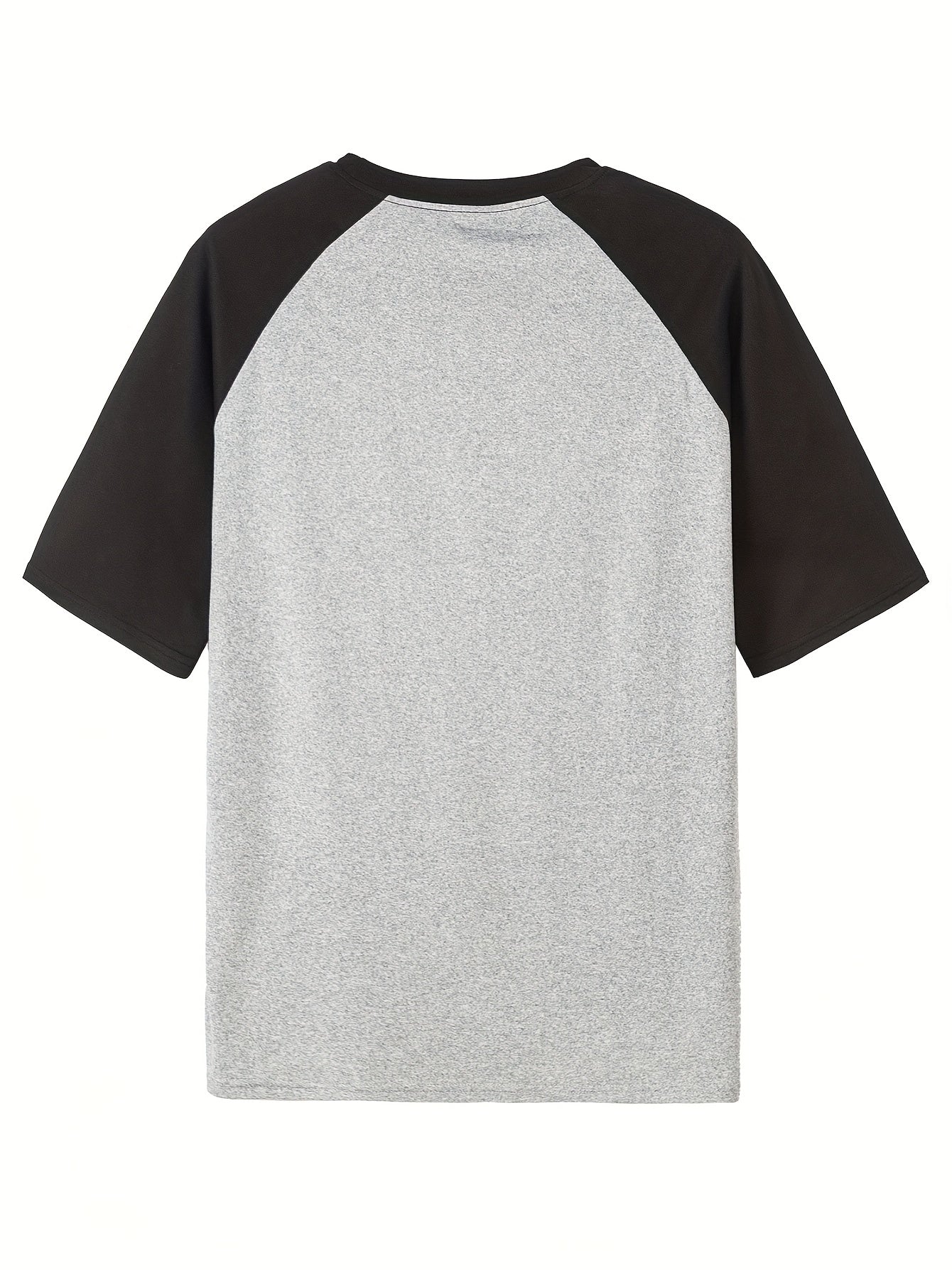 Color Block Graphic Tee - DON'T OVER for THINK IT Print, Casual Short Sleeve Crew Neck T-Shirt