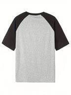 Color-Block Raglan Sleeve T-Shirt with Paris Letter Print