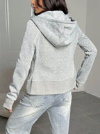 Casual Brown Hoodie Sweatshirt, Autumn/Winter Brown Long Sleeve Top
