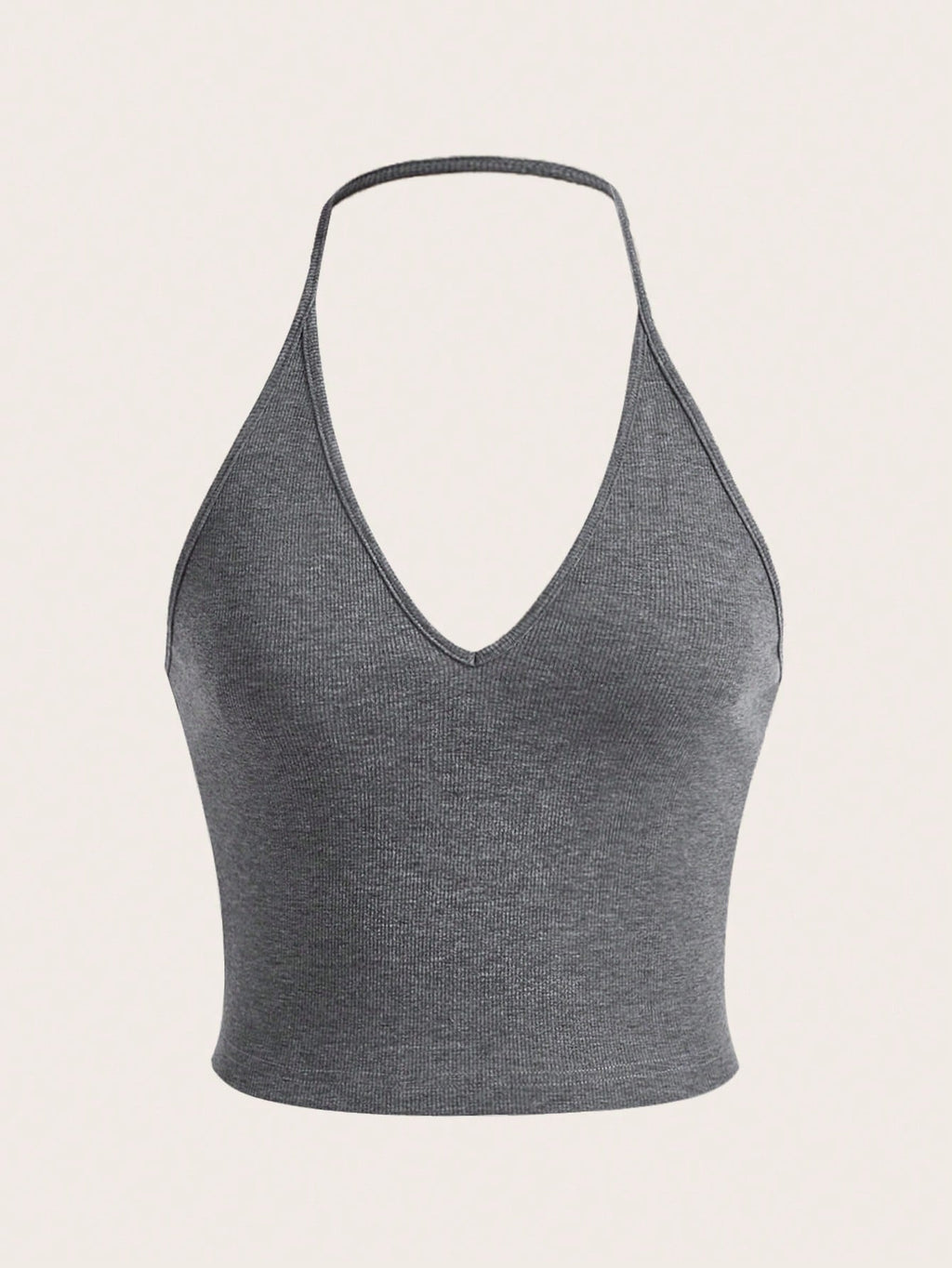 Summer Sexy Solid Backless Crop Halter Top